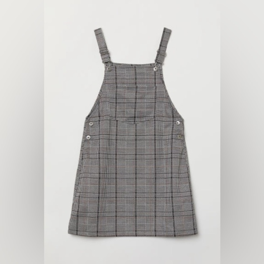 Plaid Pattern Overall Dress